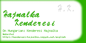 hajnalka kenderesi business card